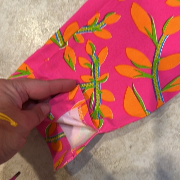 Gretchen Scott Neon Pink Orange Floral Print Pants XS Dopamine Preppy - Picture 7 of 8